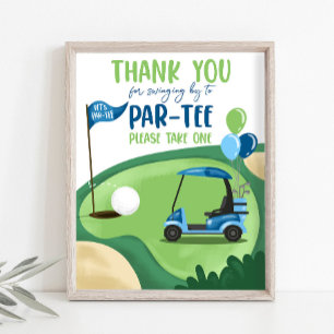 tack Golf Par-Tee Boy Birthday-tecken Poster