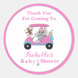 Tack Golfing Elephant & Monkey Runt Klistermärke