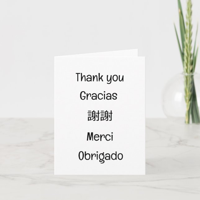 Tack, Gracias-謝-謝-Merci-Obrigado Blank Tack Kort (Framsida)