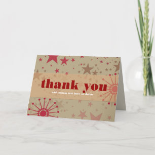 Tack Gracias Merci Danke Stars Card Kort
