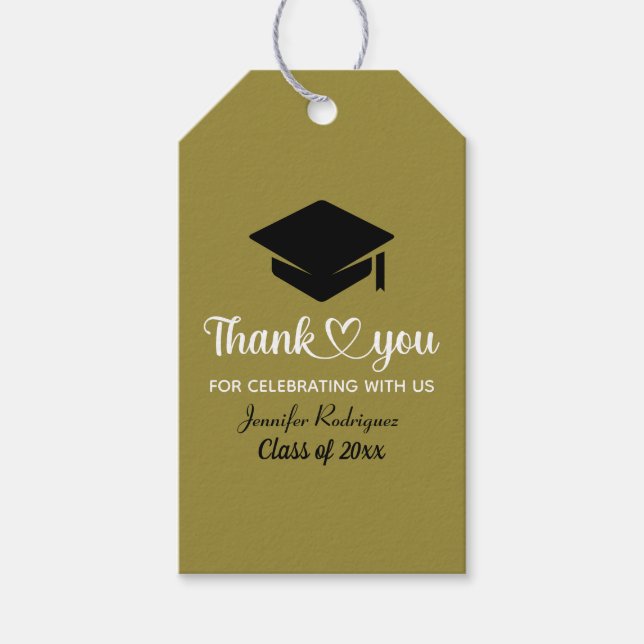 Tack Grad Kärlek och tack Studentmössa Presentetikett (Framsidan)