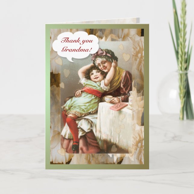 Tack Grandma ~ Card Kort (Framsida)