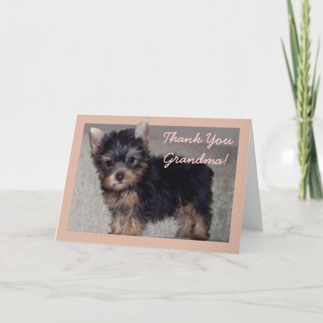 Tack Grandma Yorkshire puppy Card (Framsida)