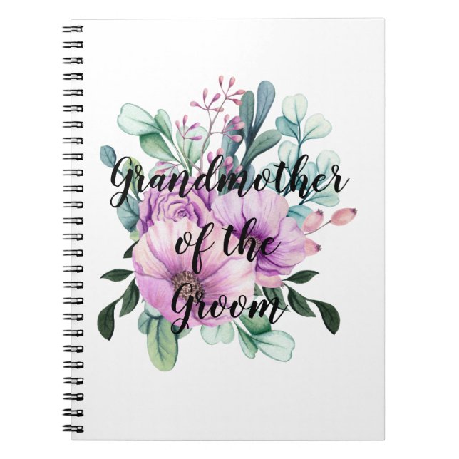Tack Grandmor Groom eller Bride Lila Anteckningsbok (Framsidan)