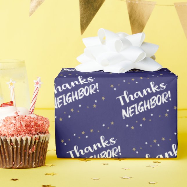 Tack granne! Med stjärnor! Presentpapper (Födelsedagsfest)