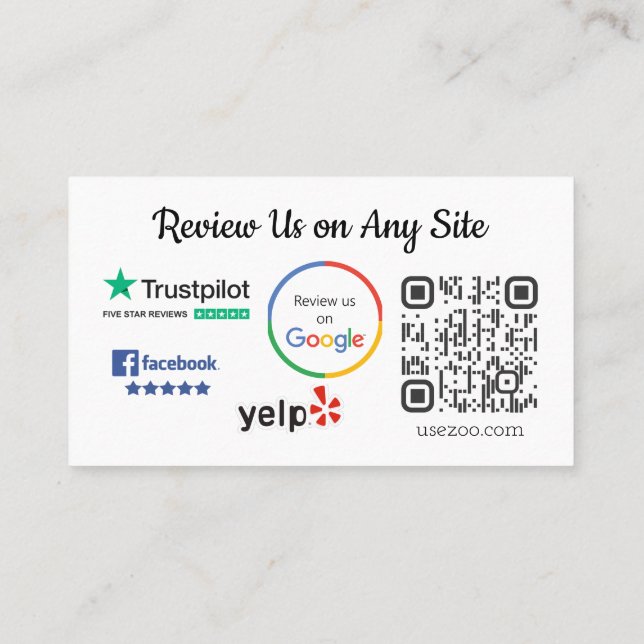 Tack Granska användarkort Visitkort (Baksida)