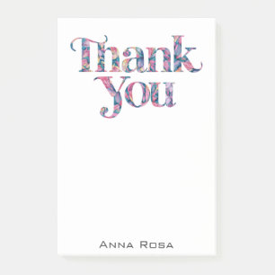 *~* Tack Gratitude Manifestation AP85-Blommigt Post-it Block