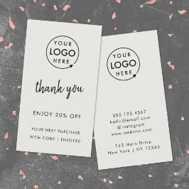 Tack | Grått Business Loyalty-Logotyp Rabattkort