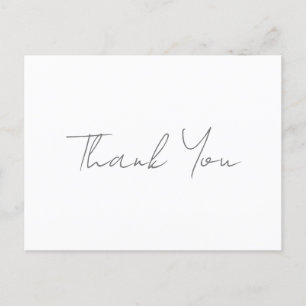 Tack Grått Handskriven klassisk Chic vit Vykort