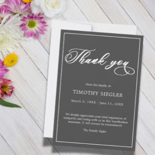 Tack Grått Sympathy Grief Card Mörk