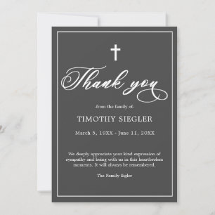 Tack Grått Sympathy Grief Card Mörk Inbjudningar