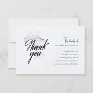 Tack Grått Tone Sympathy Card Kort