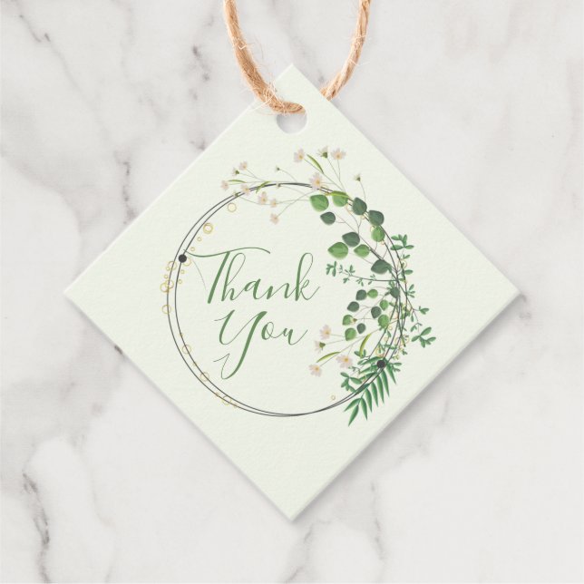 Tack Greenery Tiny Flowers Wandeans Gåvor Etiketter (Framsida)