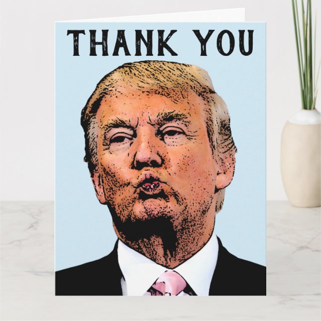 TACK GREETING CARD DONALD TRUMP KISS KORT (Framsida)
