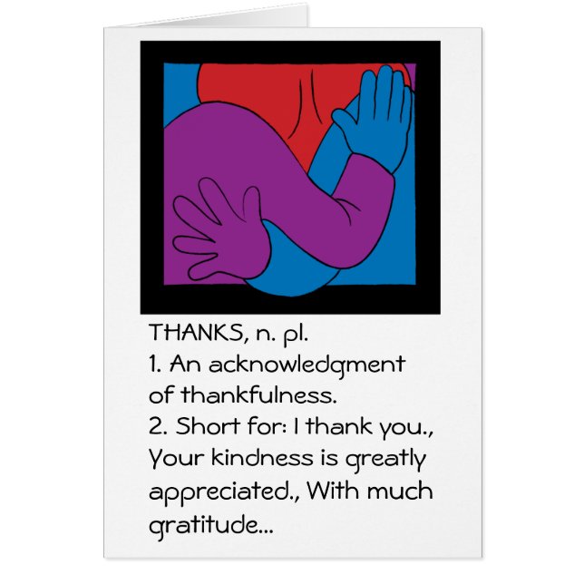 Tack Greeting Card Hälsningskort (Framsidan)