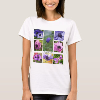Tack Greeting Rosa och Lila Anemone Foto T Shirt