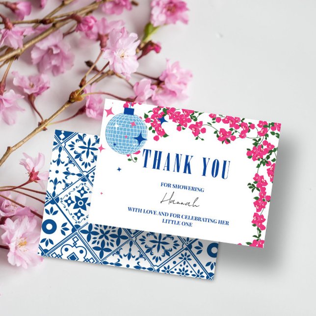 Tack Grekisk Bougainvillea baby shower-kort Tilläggskort (Skapare uppladdad)