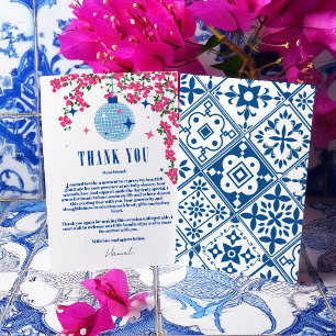 Tack Grekiska Bougainvillea disco baby shower Tilläggskort