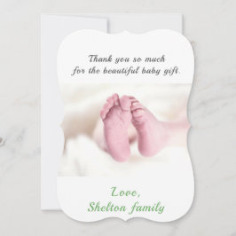 Tack Grön Baby Shower Foto Kort