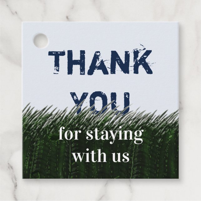 Tack Grönt Grass och Himlar gästvärdering Gåvor Etiketter (Framsida)