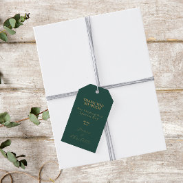 Tack Grönt och Guld fotobröllopsförmån Presentetikett