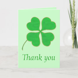 Tack, Grönt Shamrock Gröna Prickar Bröllopskort Tack Kort