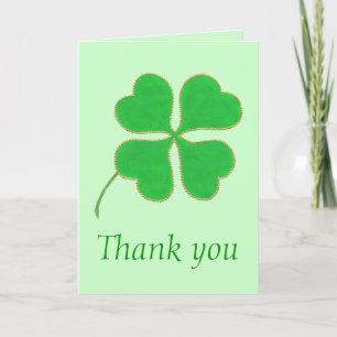 Tack, Grönt Shamrock Gröna Prickar Bröllopskort Tack Kort