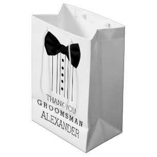 Tack Groomsman Black Bow Tie Tuxedo Shirt