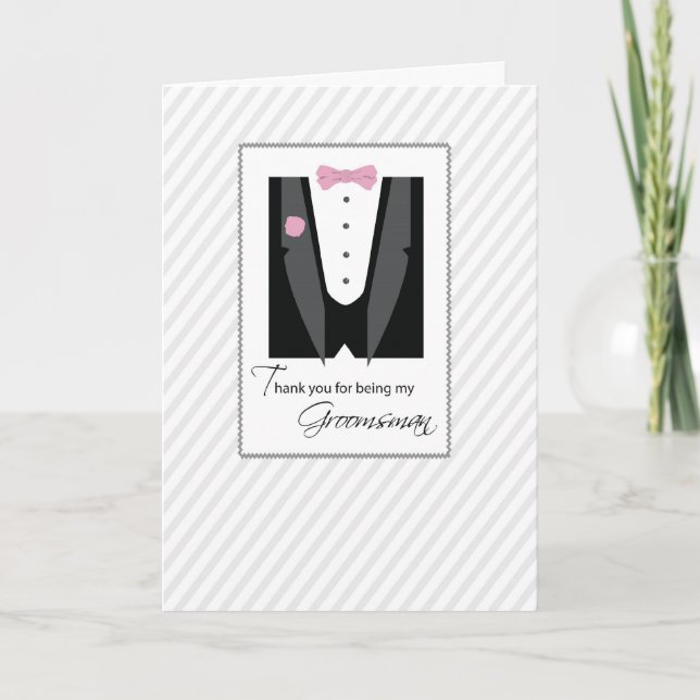 Tack Groomsman, Ro Färg Kort (Framsida)