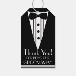Tack Groomsman Tuxedo Presentetikett