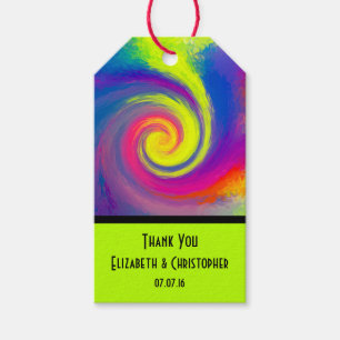 Tack Groovy Abstrakt Spiral Swirl Presentetikett
