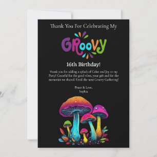 Tack-Groovy Psychedelic Colorful svampar- Inbjudningar