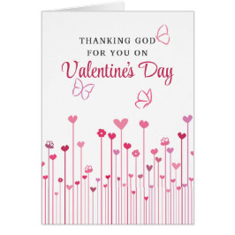 Tack Gud för din hjärtblomma Alla hjärtans dag Hälsningskort
