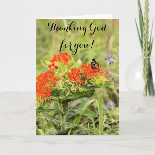 Tack Gud för ditt tackkort. Kort (Framsida)