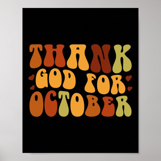 Tack Gud för oktober höst halloween tacksgiving Poster (Framsidan)