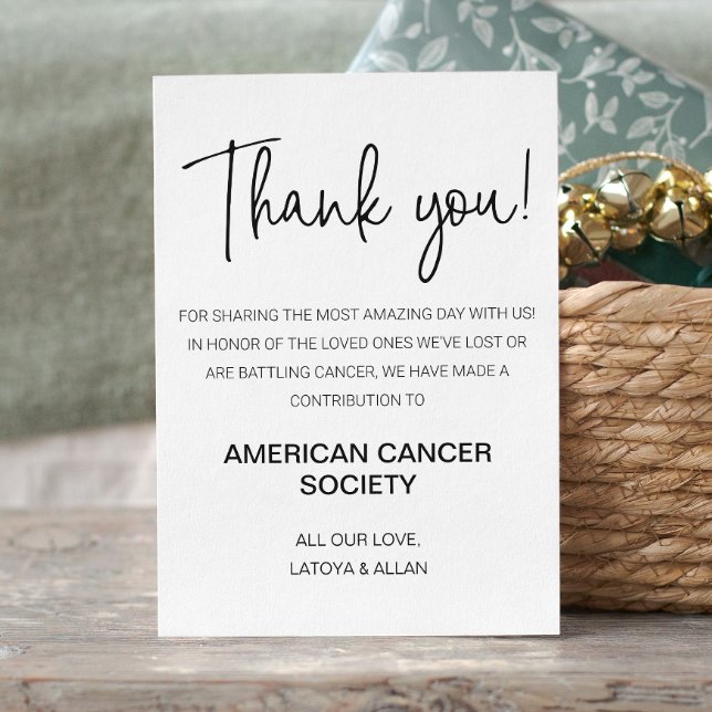 Tack Guests donation till välgörenhet Bröllop (Skapare uppladdad)