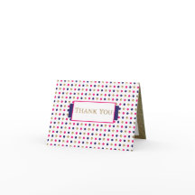 Tack - Guld, Blå, Rosa och vita prickar