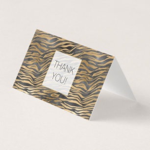 Tack, guld Black Zebra tryck Glitter Kort