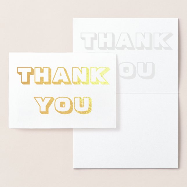 Tack, guld eller silver folierat kort (Display)