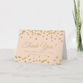 "Tack" Guld Falsk Glitter Konfetti Rosenskär Rosa Tack Kort