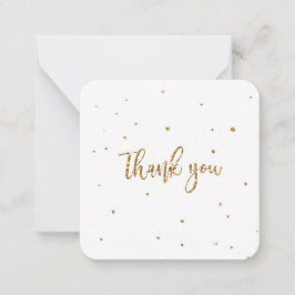 Tack guld glitter på vitt anteckningskort