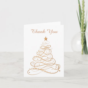 "Tack" Guld Metallic Filigree Julgran Tack Kort