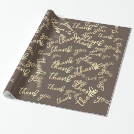 Tack Guld Script Brown Ivory Caligraphy Presentpapper