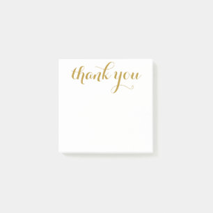 Tack Guld Skrift 3 x 3 Post-it Block