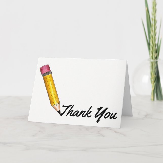 Tack Gult #2 Pencil School Teacher Educator Kort (Framsida)