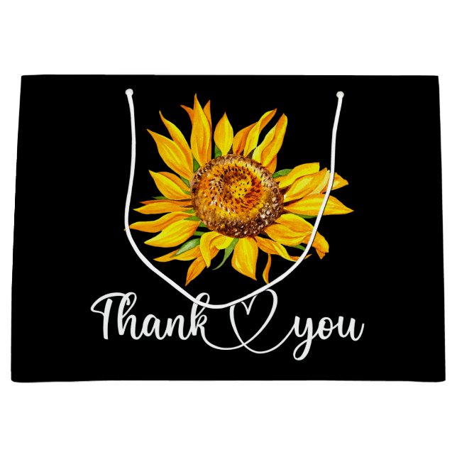 Tack Gult Solrosfärgsfärg, Blommigt svart (Framsidan)