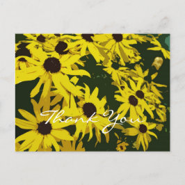 Tack, gultens daisy blommor vykort