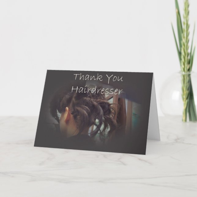 Tack Hairdresser Card Kort (Framsida)