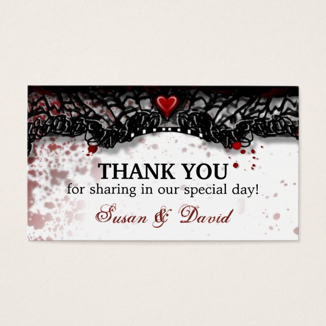 Tack Halloween Blood Splatter Bröllop Card Visitkort (Framsidan)