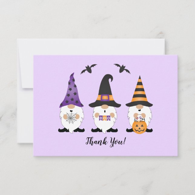 Tack Halloween Gnomes Lila Orange (Framsida)